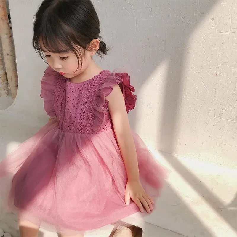 Vestido de encaje sin espalda Milangel para niña