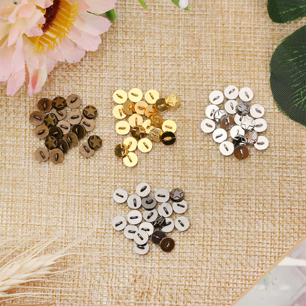 Botones metálicos 5mm con estrella para decorar ropa de bebé y muñecas - imagen 3