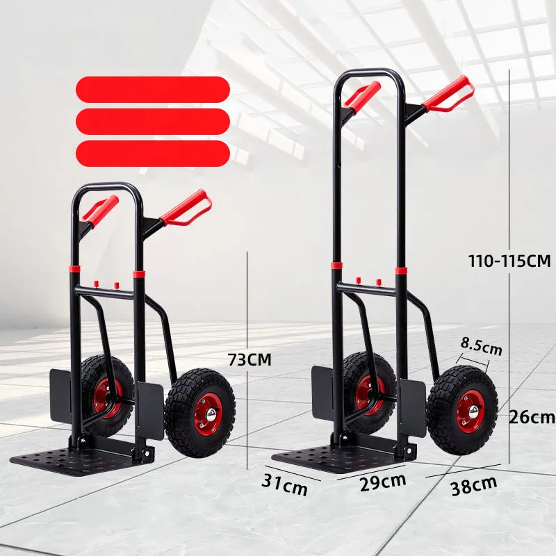 Carrito manual plegable para equipaje con ruedas resistentes - imagen 3