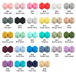 Cuentas de silicona hexagonales para collares y pulseras de dentición