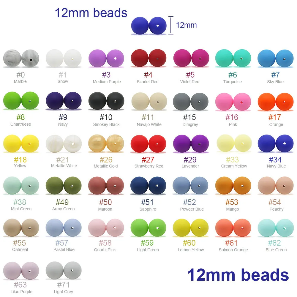 Cuentas de silicona BOBO.BOX en varios colores pasteles