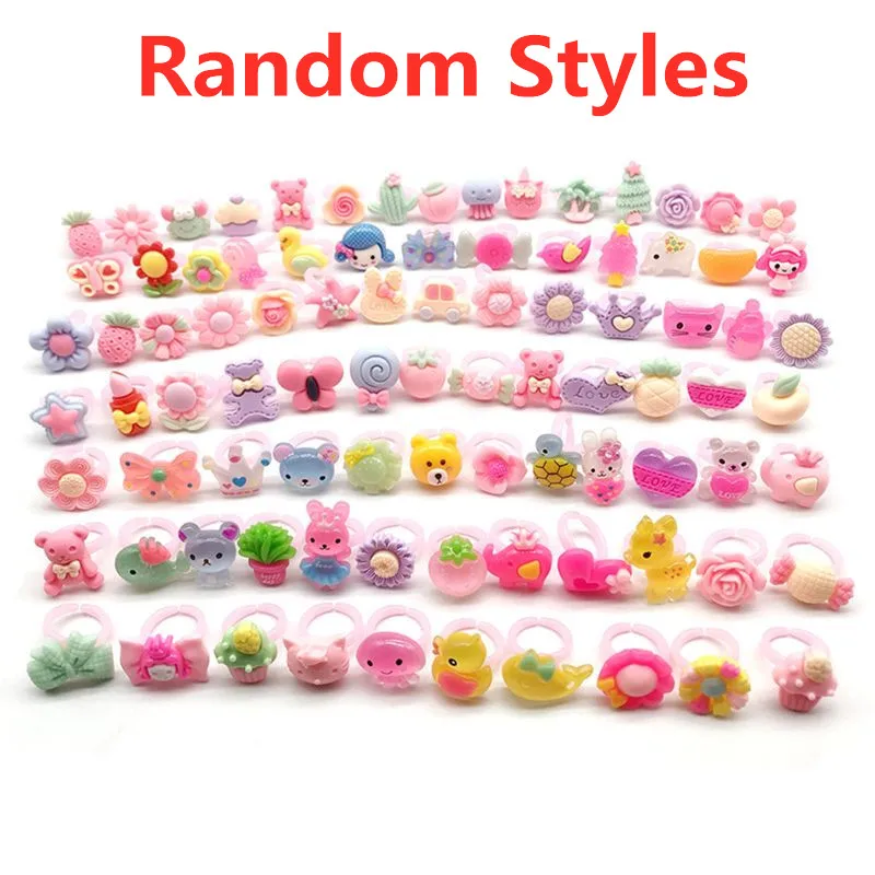 Anillos infantiles con lazo de flores y animales estilo fantasía - imagen 4