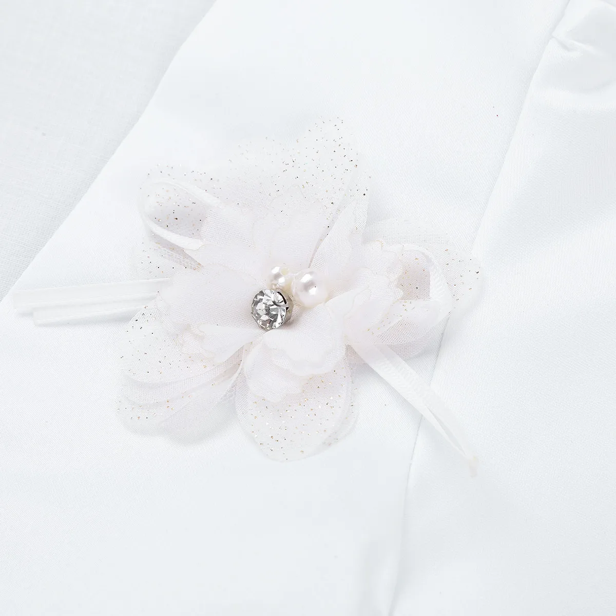 Chaqueta bolero floral de niña de manga larga para ceremonia - imagen 2