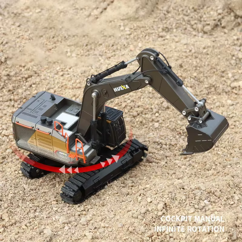 HUINA Excavadora de juguete Metal 1/50 – Camión orugas colección niños - imagen 4