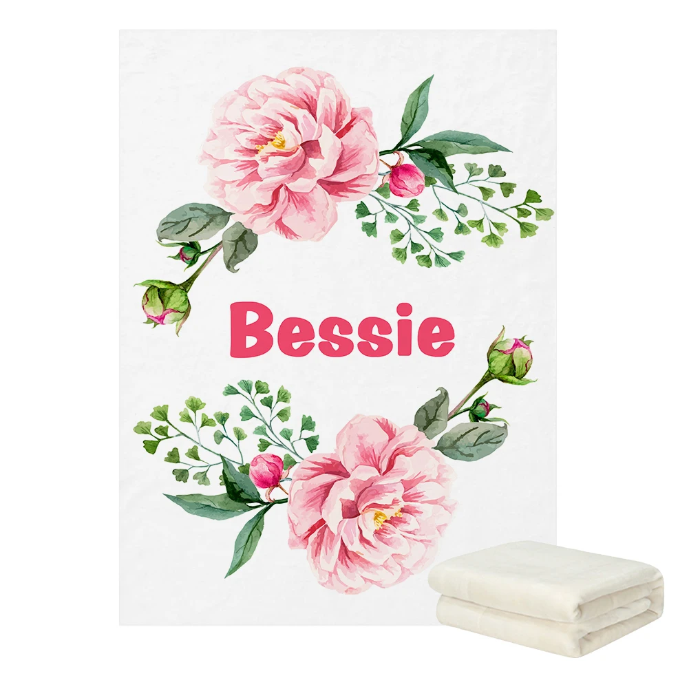 LVYZIHO Manta de bebé personalizada con nombre felpa y regalo - imagen 5