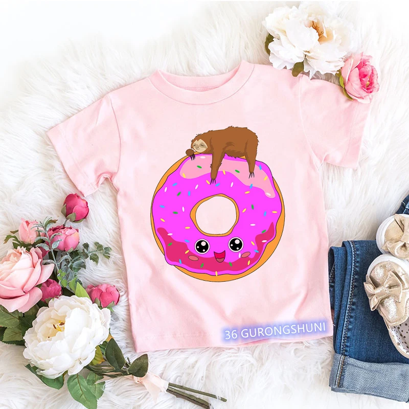Camiseta infantil algodón con estampado donuts niño verano - imagen 4