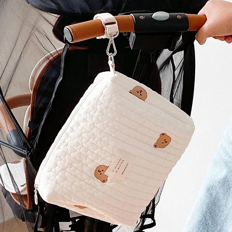 Bolsa de pañales bordada para cochecito - Organizador bebé práctico - imagen 2