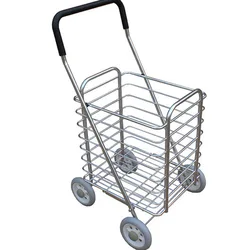Carrito de compras infantil de aleación con ruedas grandes y remolque