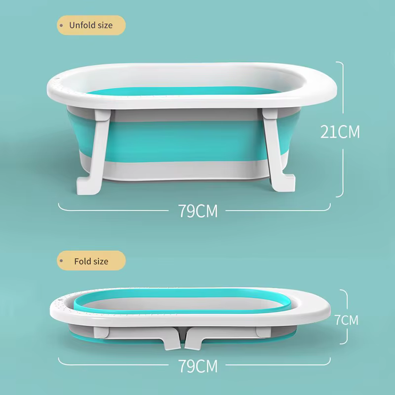 Bañera plegable de silicona para bebé con pie antideslizante - imagen 2
