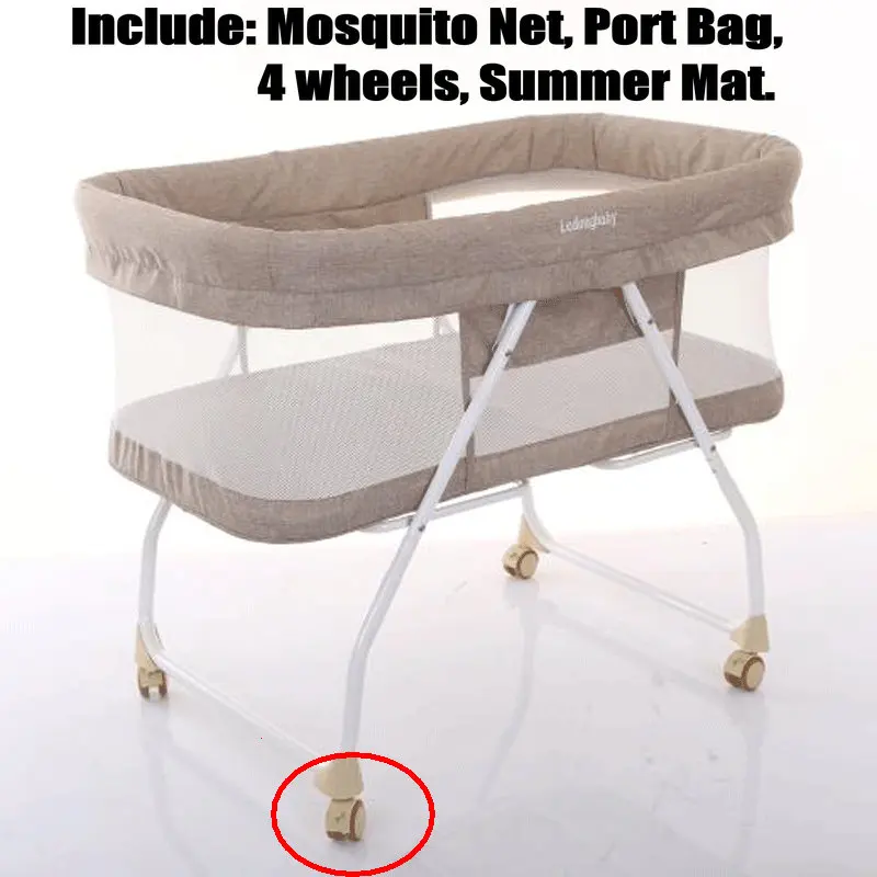 Cuna portátil de viaje para bebé recién nacido – Moisés plegable 4 ruedas - imagen 3