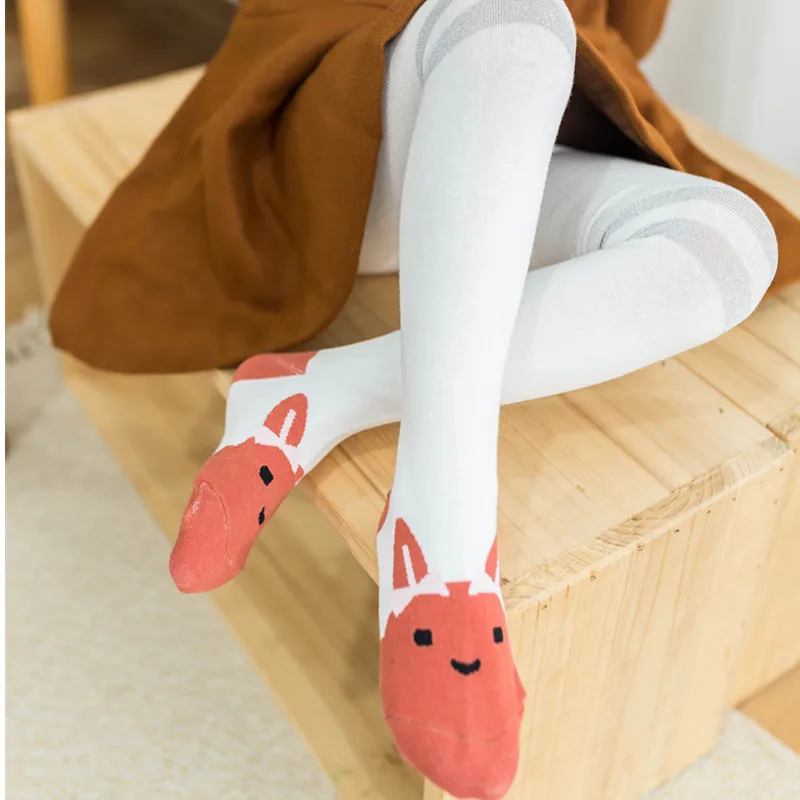 Medias de algodón para niños con diseño de estrella y conejo