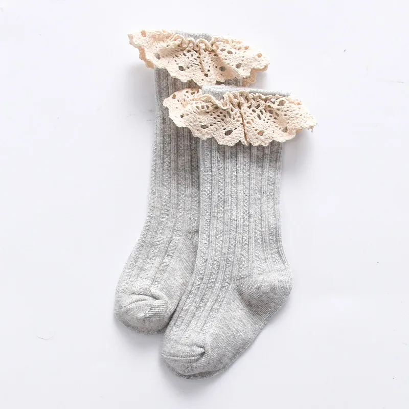 Lawadka calcetines largos de encaje a rayas para niñas - Estilo casual - imagen 2