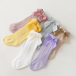 Calcetines largos veraniegos con lazo para niños – Malla calada fresca