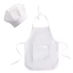 Disfraz de chef blanco para bebé con gorro y delantal de cocina