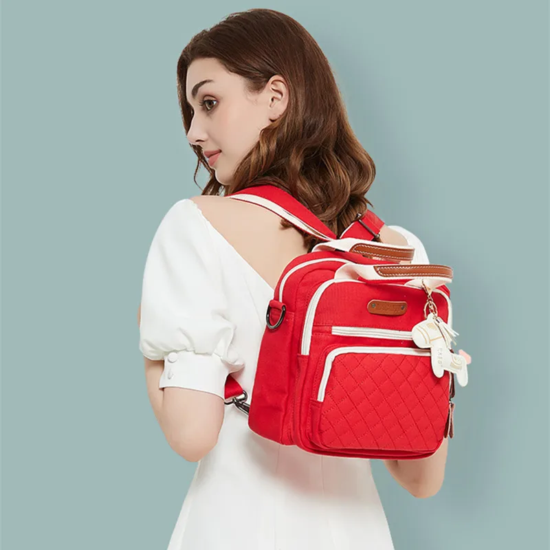 Bolsa para pañales de lona colorida maternidad mamá - imagen 3