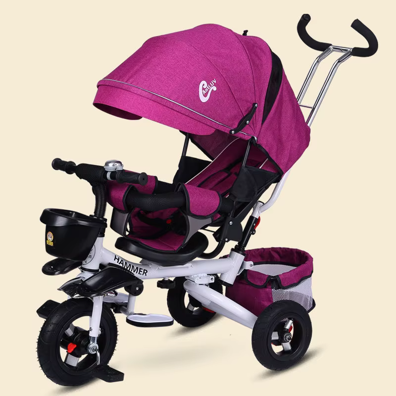 Triciclo infantil LazyChild plegable con asiento reclinable – 3 ruedas - imagen 4