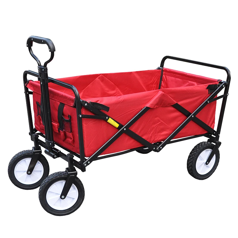 Carro de compra plegable con marco de acero para exteriores
