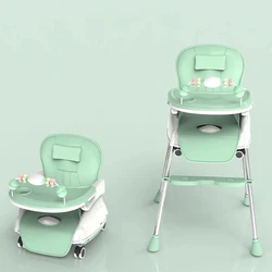 Trona alta plegable con asiento elevador ajustable para bebé