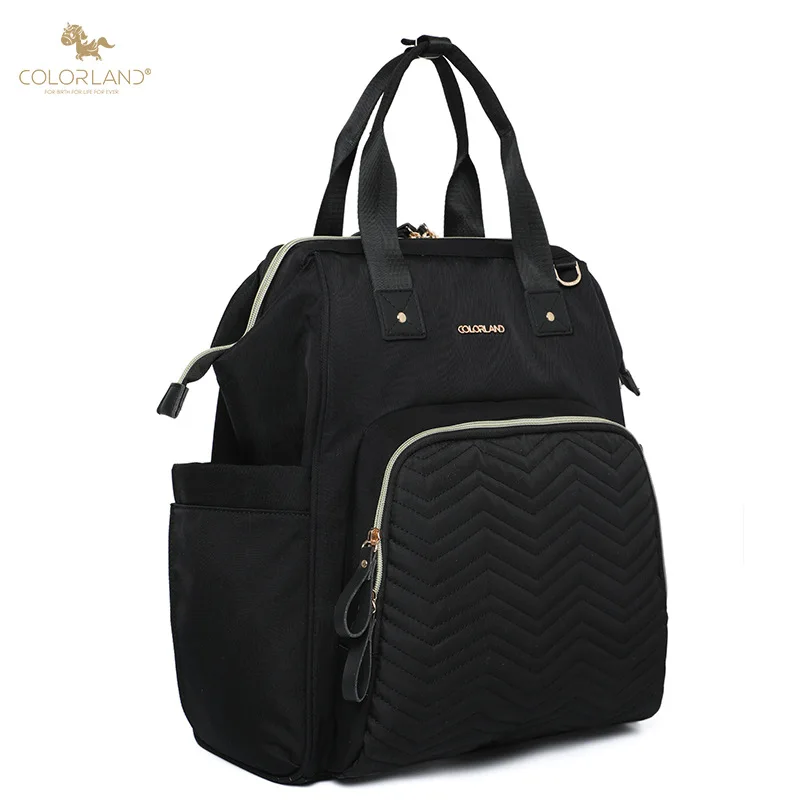 Mochila de pañales cuero Colorland con organizador para bebé - imagen 4