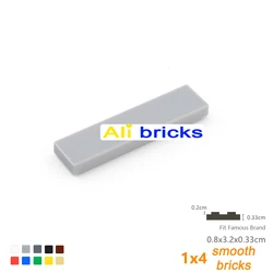 DIY Bloques de Construcción Figura Delgada Ladrillos Lisos 1x4