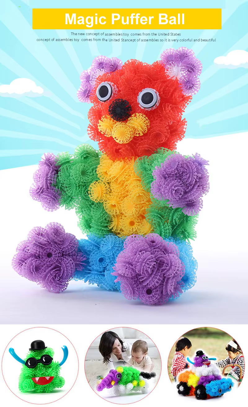 Bola de espina 3D para niños con piezas de colores surtidos