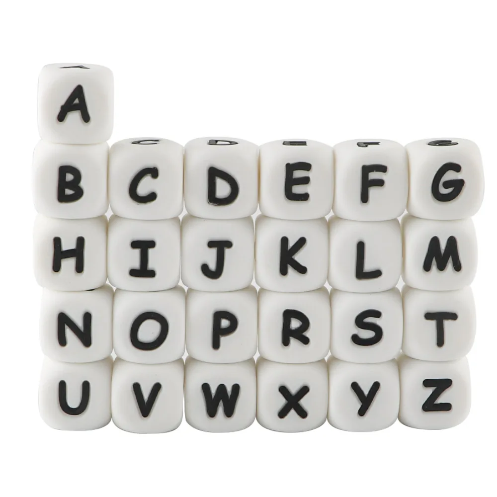 Cuentas de letras de silicona para hacer pulseras – 12 mm - imagen 5