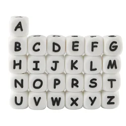 Cuentas de letras de silicona para hacer pulseras – 12 mm