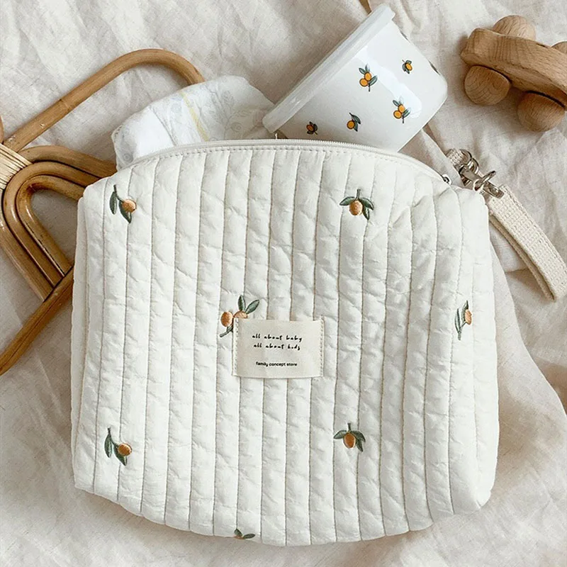 Bolsa de pañales bordada para cochecito - Organizador bebé práctico