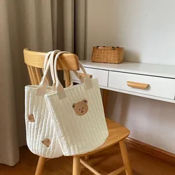 Botique Bolsa Portapañales Algodón Bordado Oso
