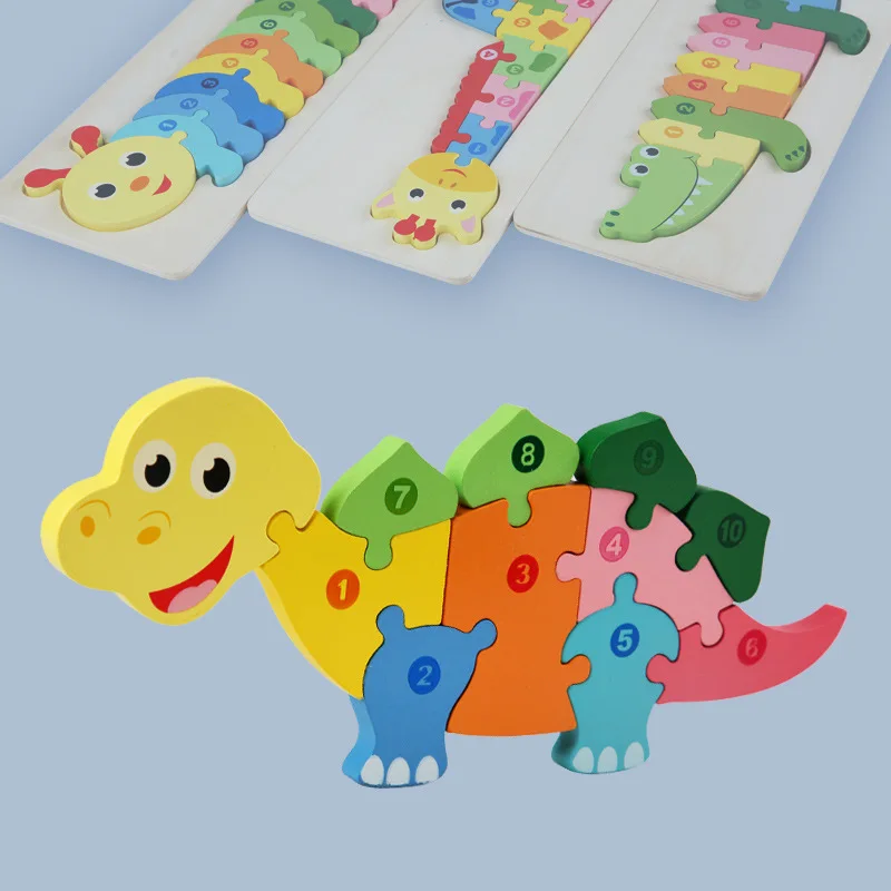 Rompecabezas 3D de madera con animales – Juguete educativo infantil - imagen 2
