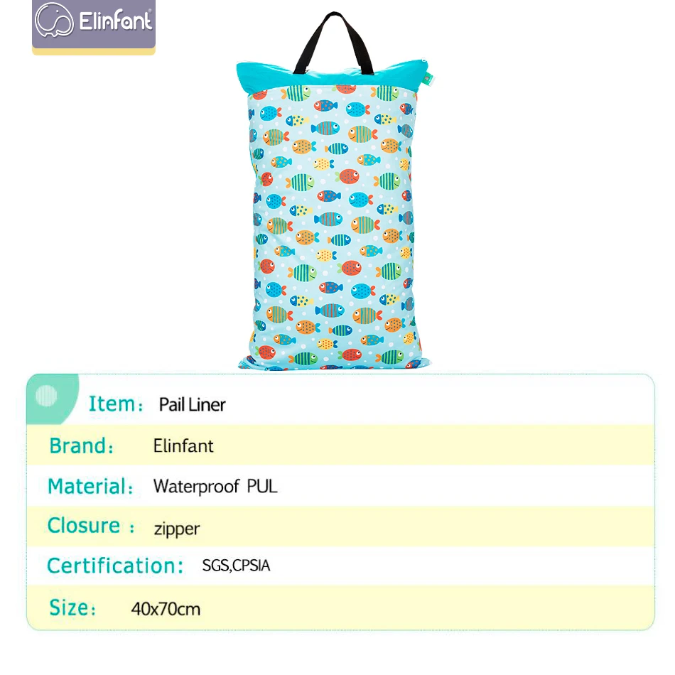 Elinfant bolsa húmeda/seca impermeable para pañales de tela - imagen 3
