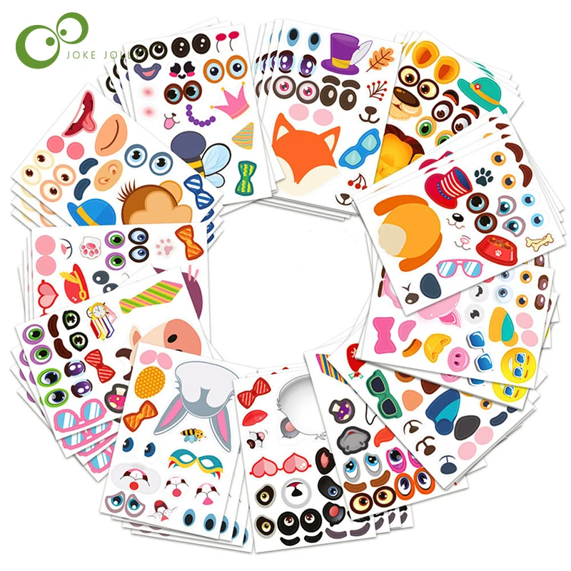 Pegatinas de cara para niños – animales y maquillaje – juego educativo - imagen 2