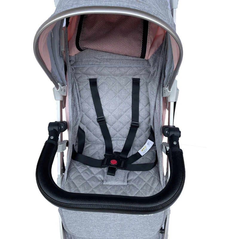 Reposabrazos cochecito bebé – Barra parachoques cuero negro PU - imagen 5