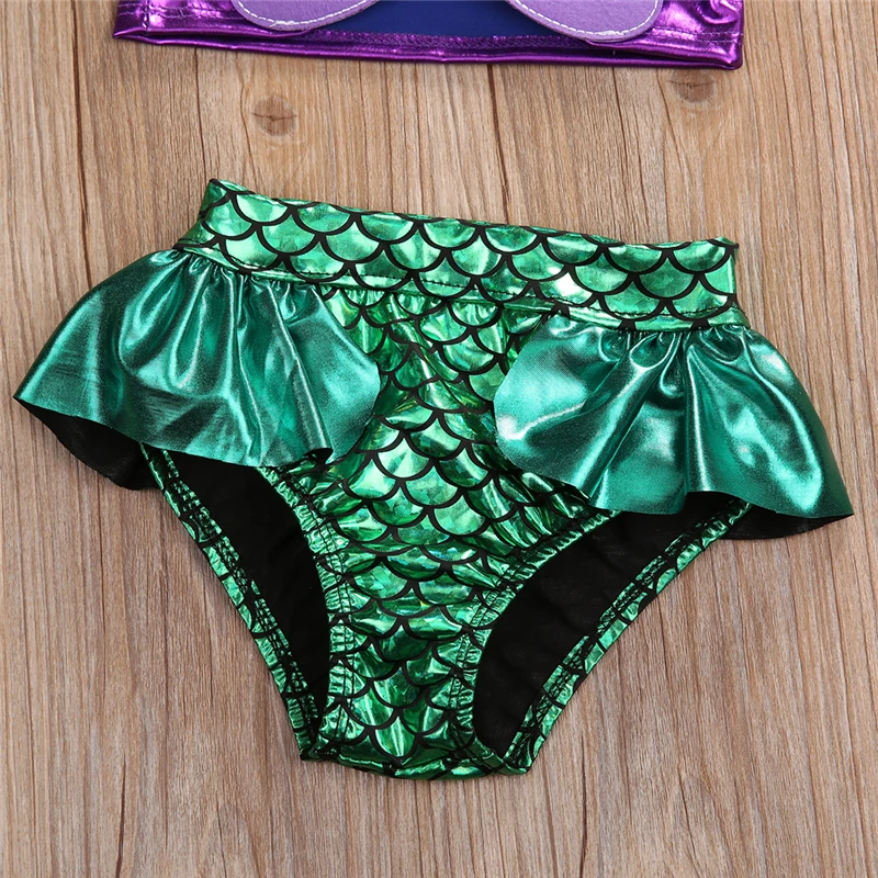 Bikini sirena para niña con diadema lazo 3D de verano - imagen 4