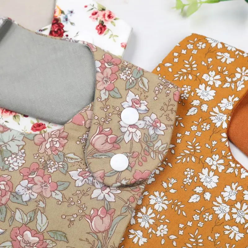 KLV Baberos de bebé florales vintage impermeables de doble cara - imagen 5