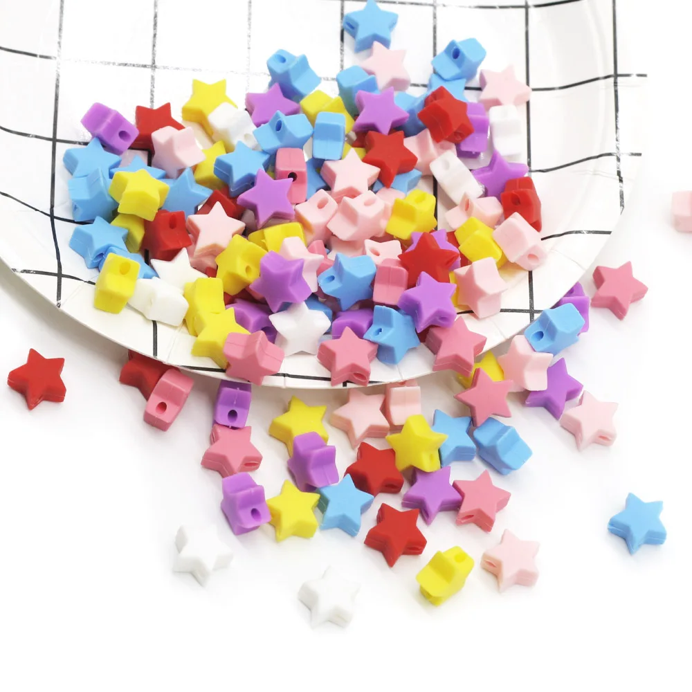 Mordedor de silicona con forma de estrella para dentición – Cadena masticable Cute-Idea - imagen 4