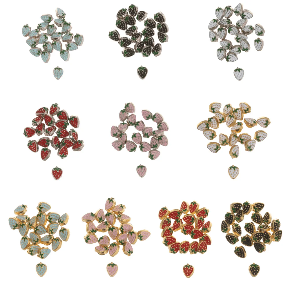 Hebillas para muñecas con diseño de fresa y acabado metálico