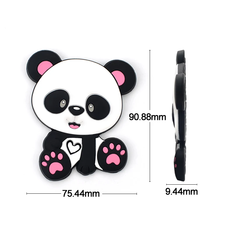 Mordedor panda de silicona en tono neutro