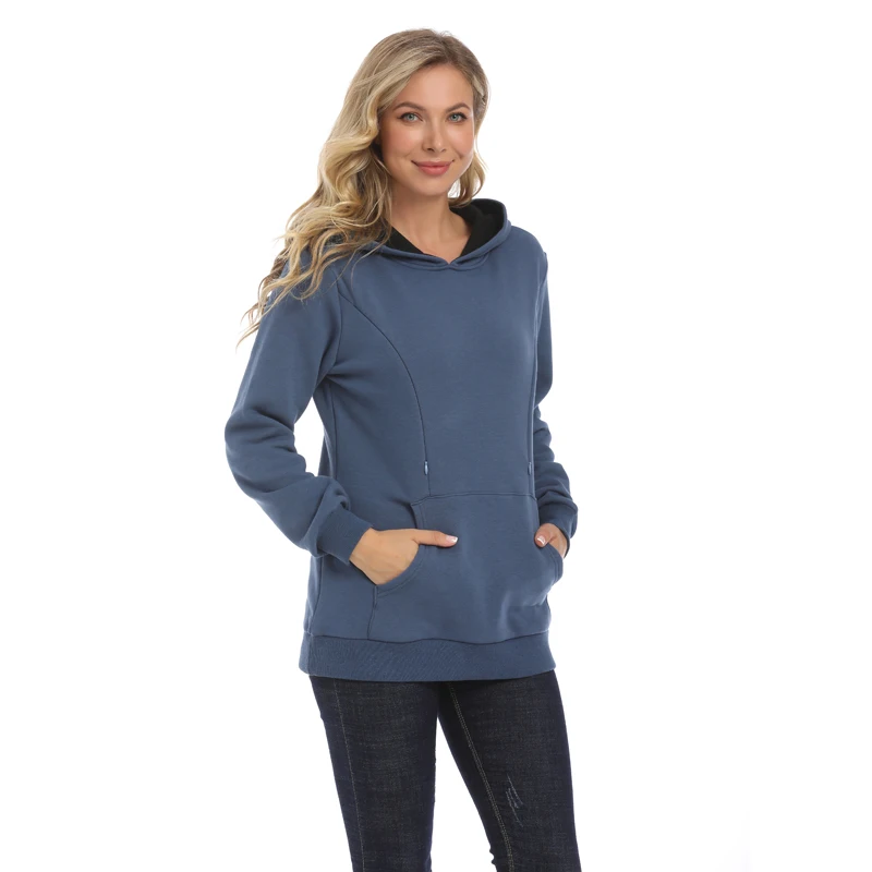 Sudadera de lactancia con forro polar y bolsillo lateral - imagen 2