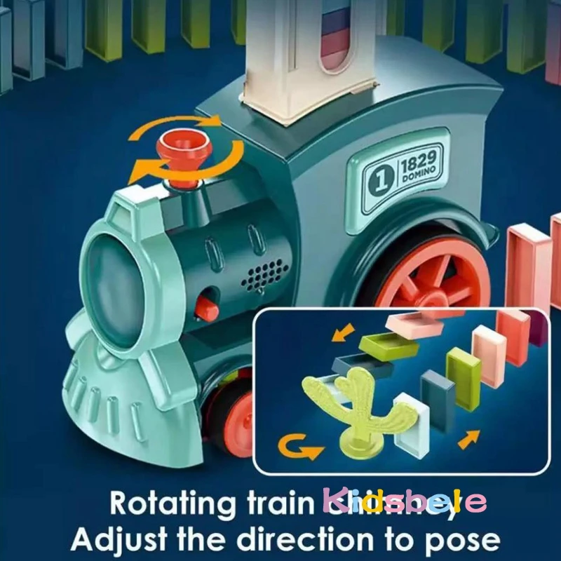 Dominó eléctrico de tren con sonido y luz, juego educativo - imagen 3