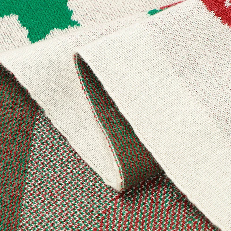 Manta de punto a cuadros para bebé – Suave en cuna y cochecito - imagen 2