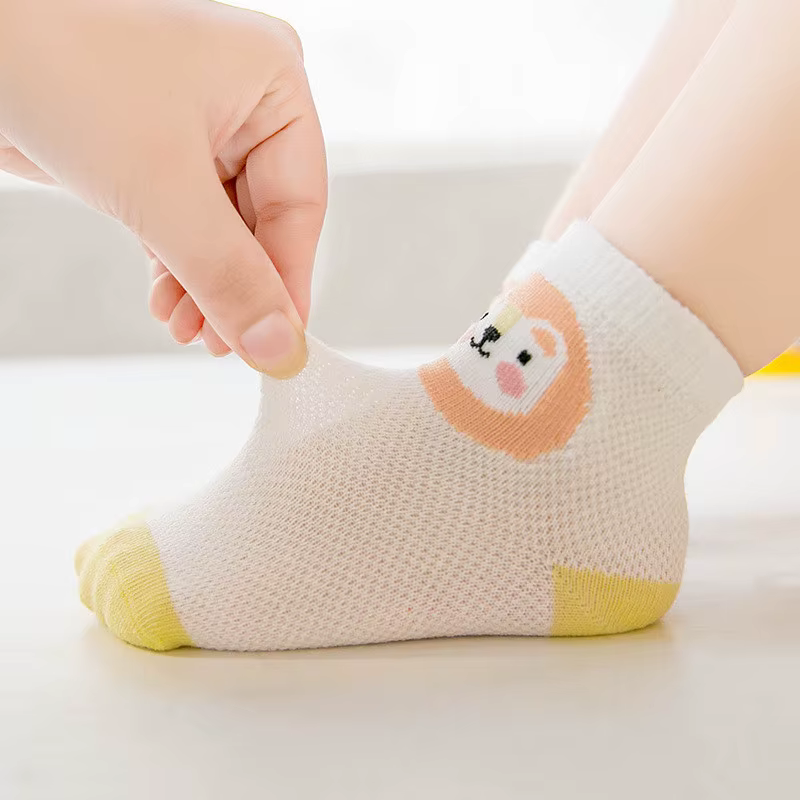 Calcetines de malla finos para recién nacido con dibujos animados - imagen 4