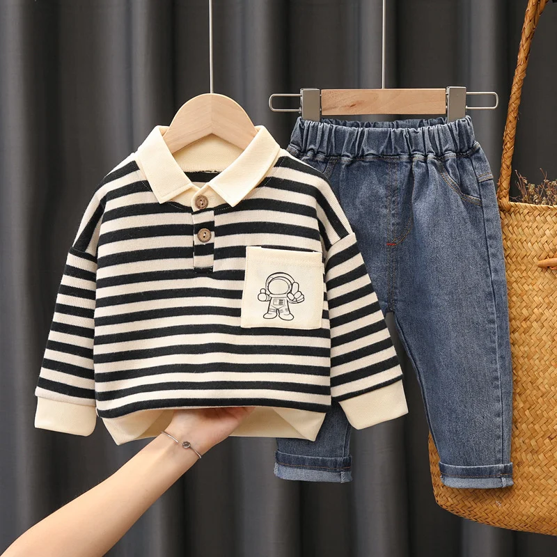 Conjunto chándal infantil de rayas para bebé y niño -Primavera y otoño