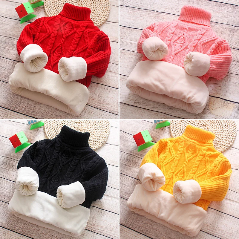 Jersey de cuello alto de punto grueso para niños en invierno - imagen 5