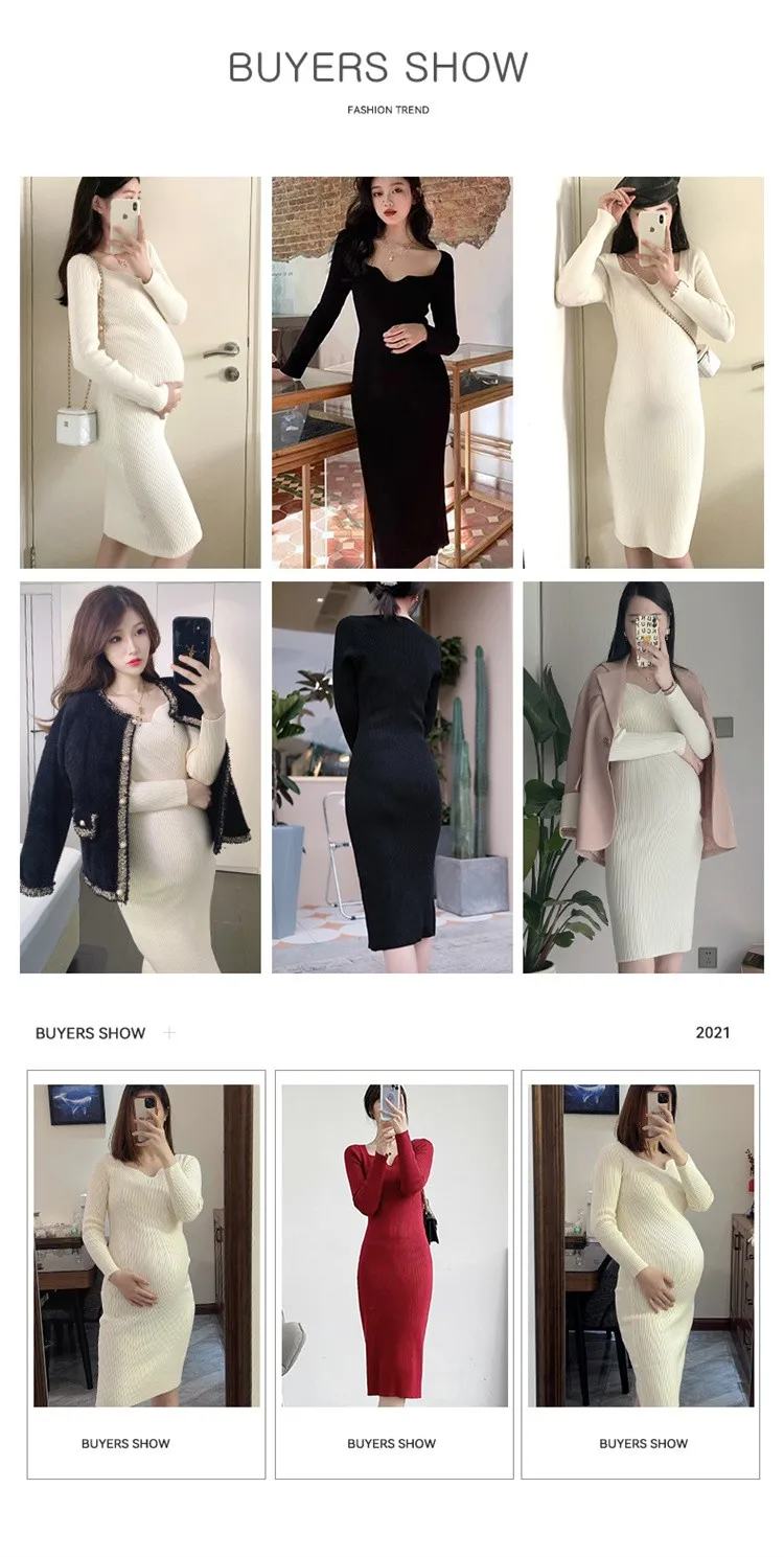 Detalle del vestido de maternidad para caída y manga larga