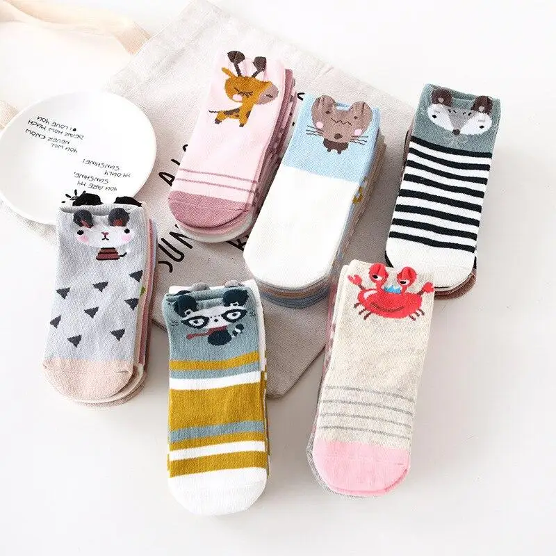 Calcetines infantiles de algodón con motivos de animales