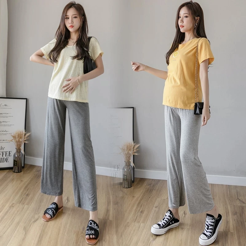 Pantalones de maternidad modal pierna ancha para verano - imagen 5