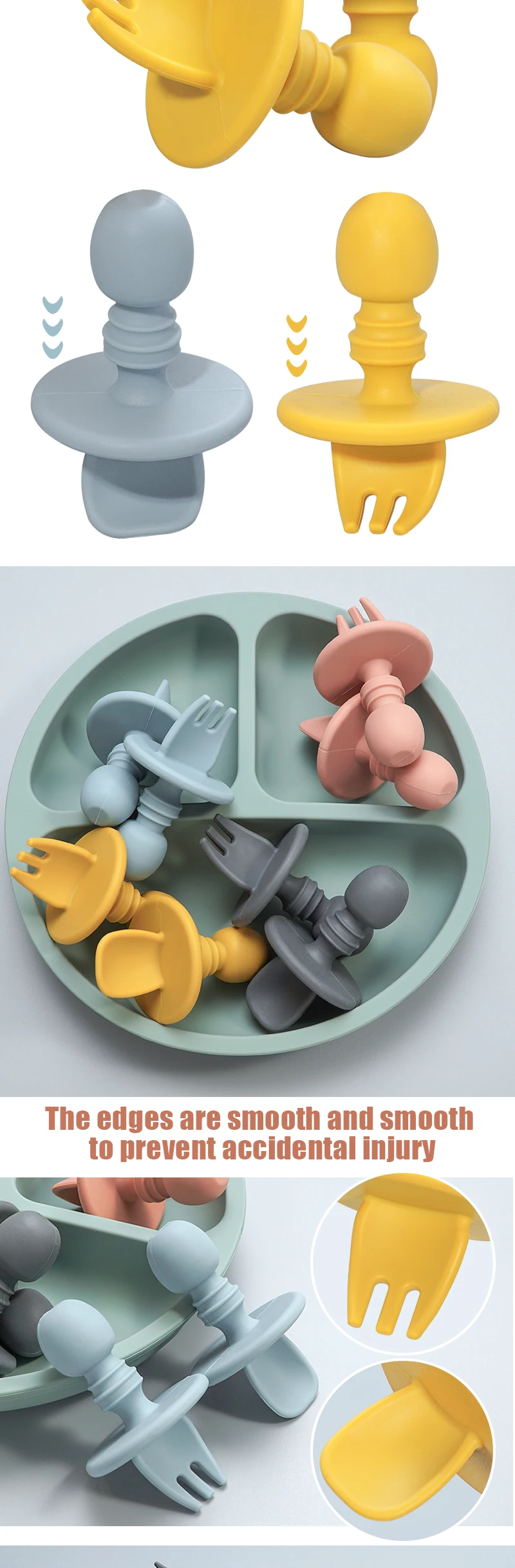 Tenedor infantil de silicona