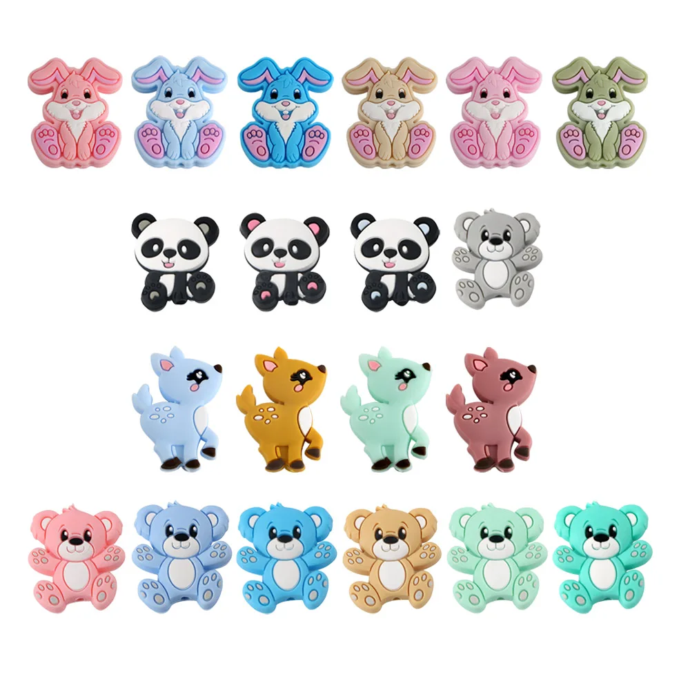 Kovict cuentas de silicona con forma de animales para niños - imagen 2
