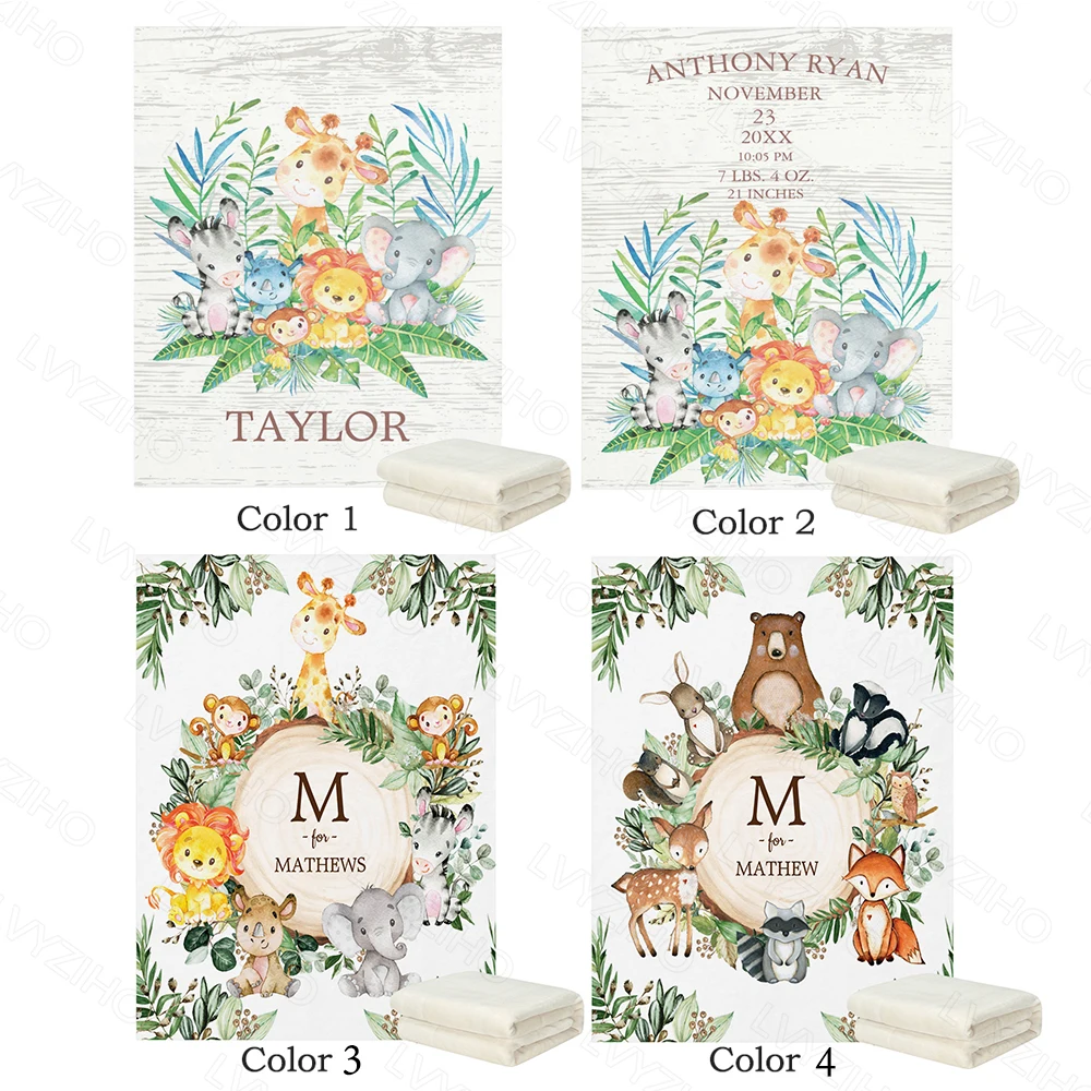 Manta de animales de la selva LVYZIHO con estampado selvático